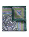 Eton Men's Silk Paisley Pocket Square, Green In Green
