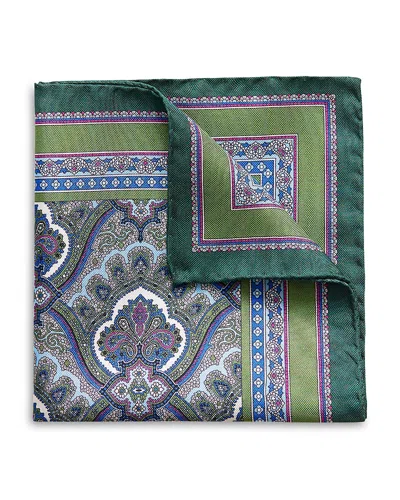 ETON PAISLEY SILK POCKET SQUARE,A000315676700