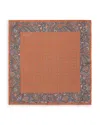 Eton Paisley Silk Pocket Square In Orange