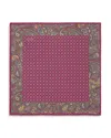 Eton Paisley Silk Pocket Square In Purple