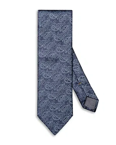 Eton Paisley Silk Tie In Dark Blue