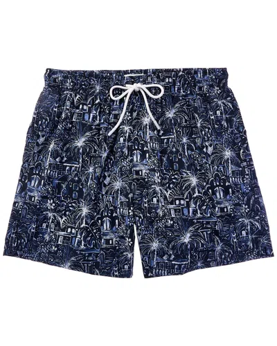Eton Palm Tree Swim Short In Blue