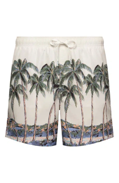 Eton Palm Tree Swim Trunks In Green