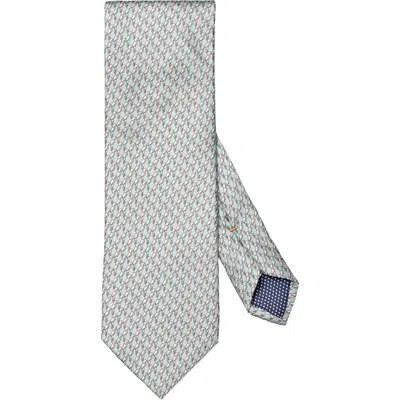 Eton Parrot Print Silk Tie In Light Blue