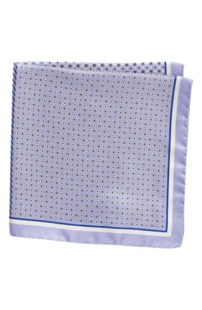 Eton Patchwork Panel Silk Pocket Square In Purple