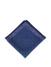 Eton Patterned Border Pocket Square In Blue