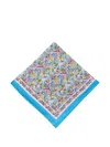Eton Patterned Linen Pocket Square In Multi