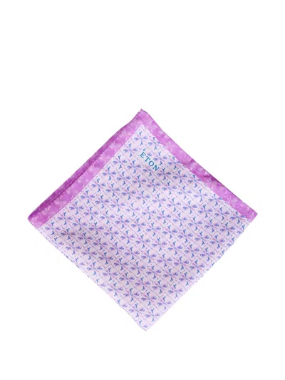 Eton Patterned Pocket Square In Pink