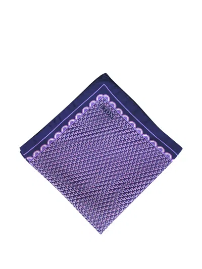 Eton Patterned Pocket Square In Blue