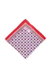 Eton Patterned Pocket Square In White