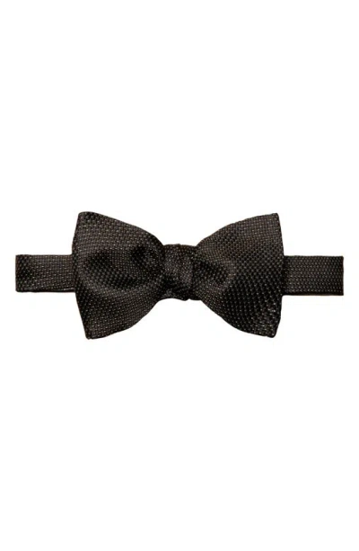 Eton Patterned Silk Bow Tie In Black