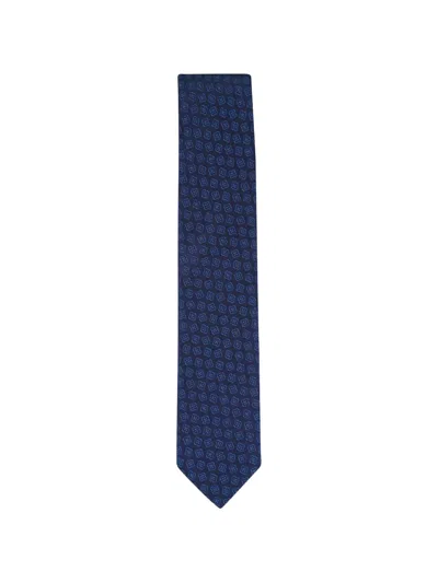 Eton Patterned Tie In Blue