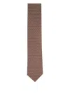 Eton Patterned Tie In Brown