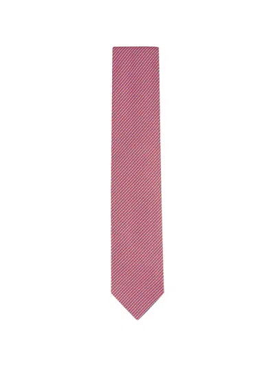 Eton Patterned Tie In Red