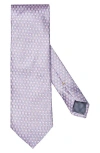 Eton Pink Geometric Pattern Silk Jacquard Tie In Medium Pink