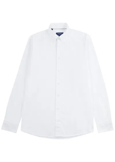 Eton Piqué Cotton Oxford Shirt In White