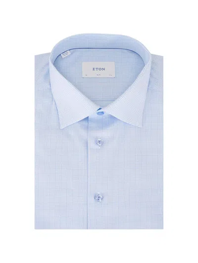 Eton Plaid-pattern Shirt In Brown