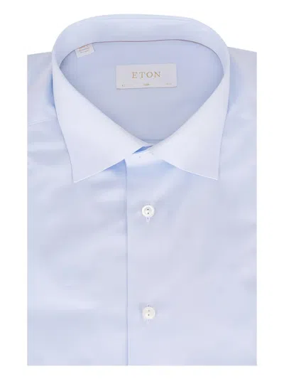 Eton Point-collar Long-sleeve Shirt In Blue