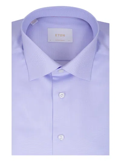 Eton Point-collar Shirt In Purple