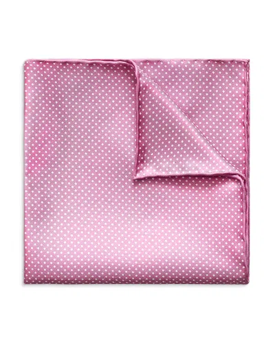 Eton Polka Dot Silk Pocket Square In Pink