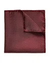 Eton Polka Dot Silk Pocket Square In Red