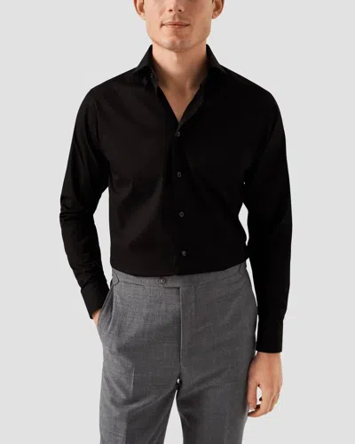Eton Poplin Dress Shirt In Black