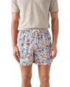 Eton Postcard Print Swim Trunks In Multi