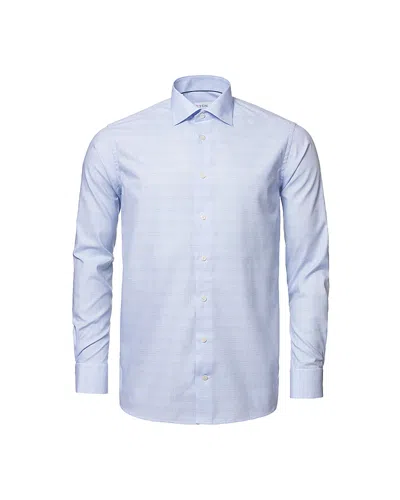 Eton Prince Of Wales Button-front Dress Shirt In Blue