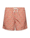 Eton Printed 5 Swim Trunks In Red