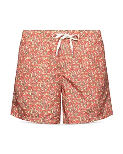 Eton Printed 5 Swim Trunks In Red