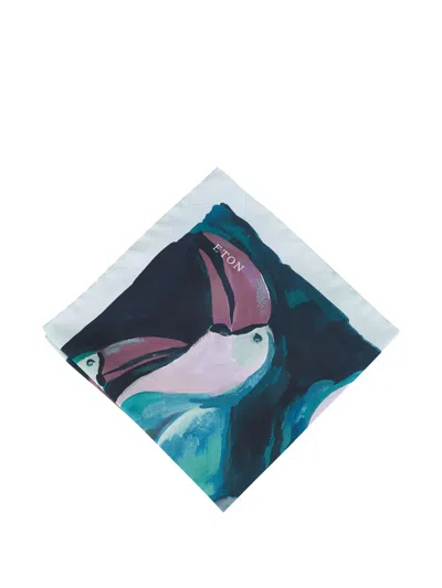 Eton Printed Pocket Square In Green