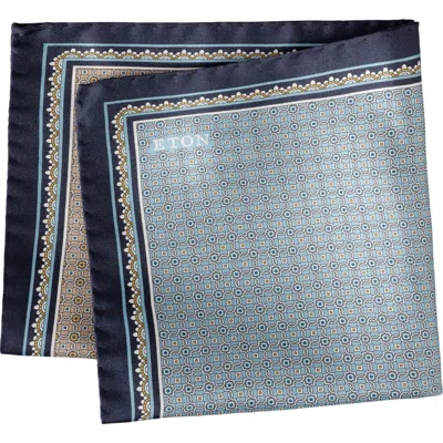 Eton Quatrefoil Silk Twill Pocket Square In Multi