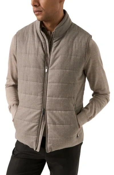 Eton Quilted Wool Vest In Neutral