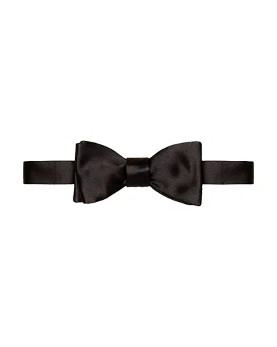 Eton Ready Tied Slim Satin Silk Bow Tie In Black