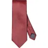 Eton Red Textured Solid Silk Tie In Red
