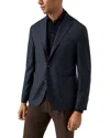 Eton Relaxed Fit Soft Wool Jacket In Blue