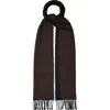Eton Reversible Merino Wool Scarf In Brown