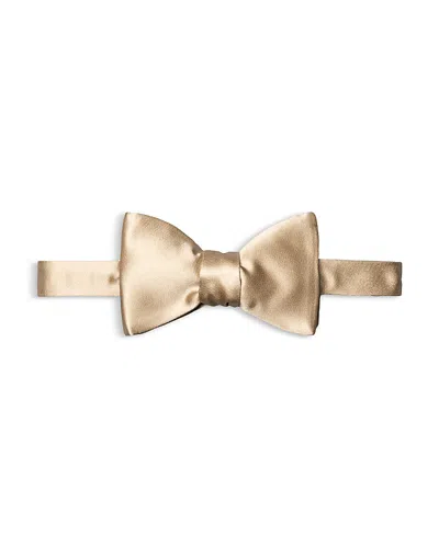 Eton Black Silk Satin Ready-tied Bow Tie In Light Beige