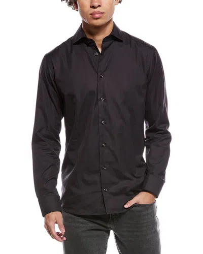 Eton Semi-solid Signature Dobby Slim Fit Shirt In Black