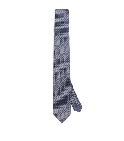 Eton Silk Dotted Tie In Blue