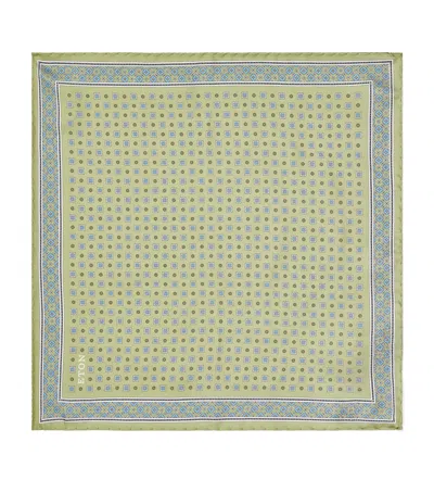 Eton Silk Floral Pocket Square In Green