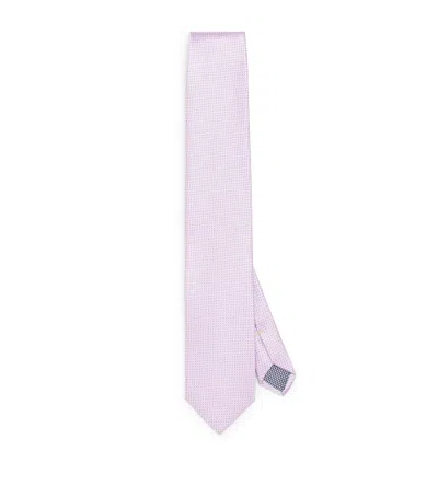 Eton Silk Geometric Tie In Pink