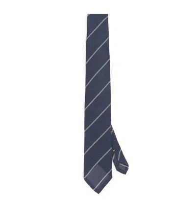 Eton Silk Grenadine Tie In Blue
