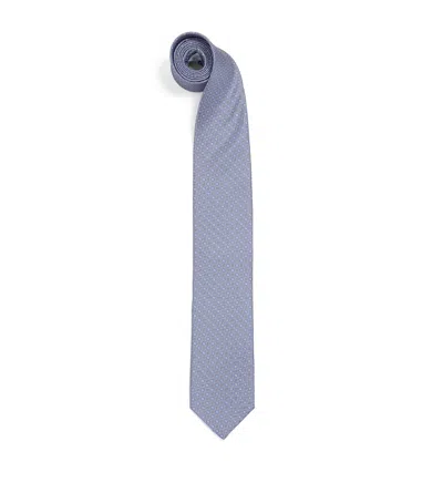 Eton Silk Jacquard Tie In Blue