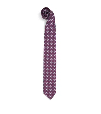 Eton Silk Jacquard Tie In Purple