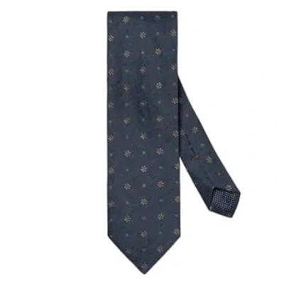 Eton Silk Linen Tie In Blue