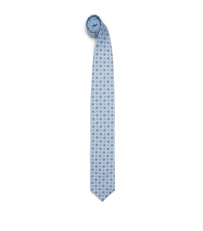 Eton Silk Medallion Tie In Blue