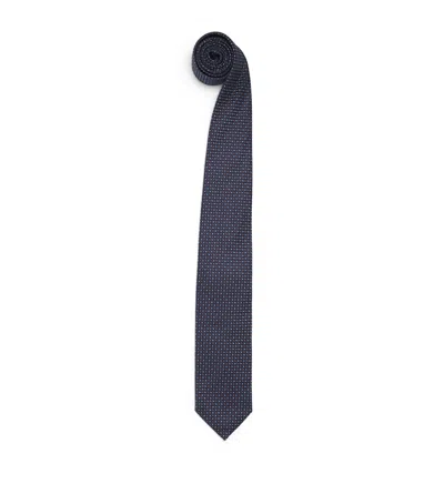 Eton Silk Multi Dot Tie In Navy