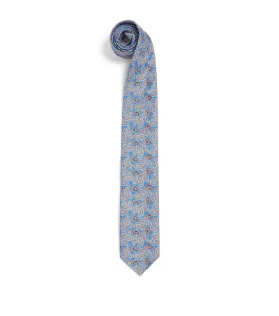 Eton Silk Paisley Tie In Blue