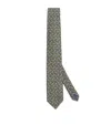 Eton Silk Paisley Tie In Green